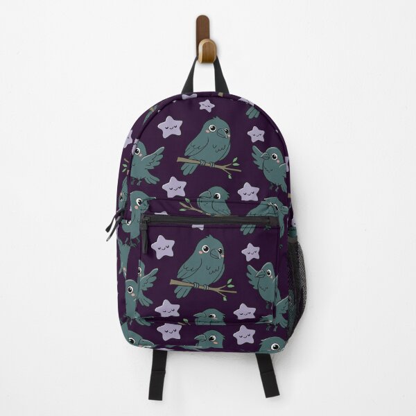Item preview, Cute Kawaii Crows and Smiling Purple Stars designed and sold by MJ ART.