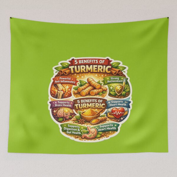 Item preview, 5 Benefits of Turmeric, Anti-Inflammatory Superfood Infographic,  Natural Wellness designed and sold by Right-UR.