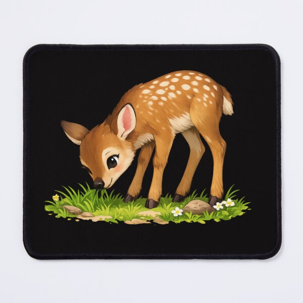 Item preview, Cute Baby Deer Grazing – Wholesome Forest Meadow Illustration designed and sold by Tadeusz1.