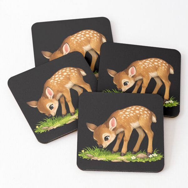 Item preview, Cute Baby Deer Grazing – Wholesome Forest Meadow Illustration designed and sold by Tadeusz1.
