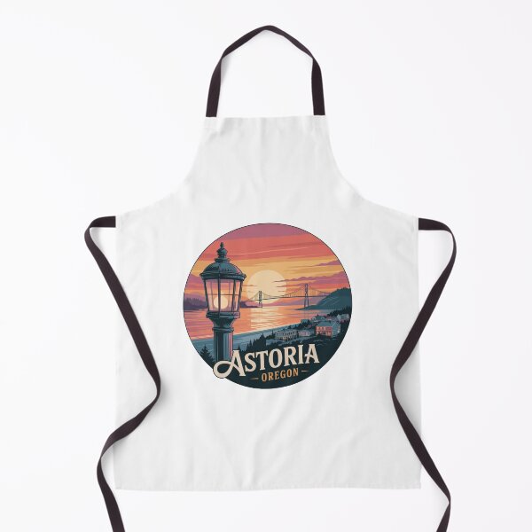 Item preview, Astoria Oregon: Vintage Streetlamp Sunset Badge designed and sold by CircinusStore.
