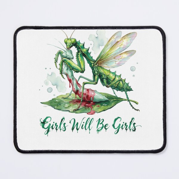 Item preview, Girls Will Be Girls Feminist Witchy Vibes Empowerment Mantis designed and sold by SkeletonsDanger.