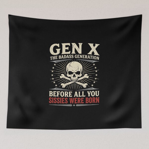 Item preview, Copy of Gen X The Badass Generation Vintage Skull designed and sold by LunaMagicStudio.
