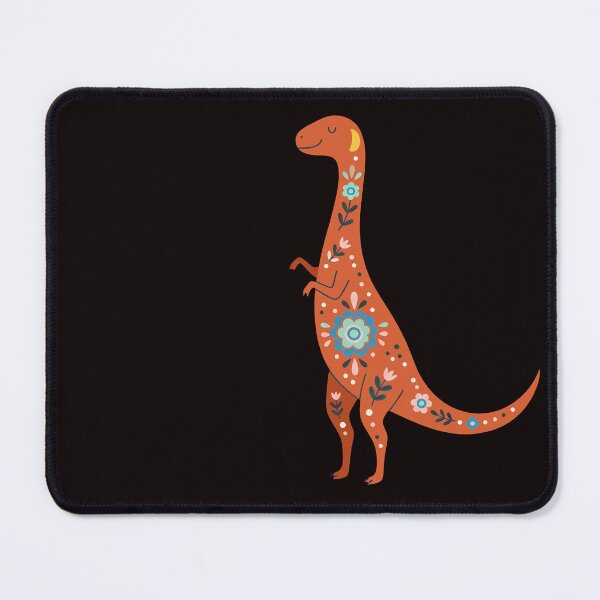 Item preview, Bright Cheerful Folk Art Tyrannosaurus Dinosaur Trex with Decorative Floral Patterns – Scandinavian Folk Art Fusion by heidiannemorris © designed and sold by FOLK ART FUSION by heidiannemorris.