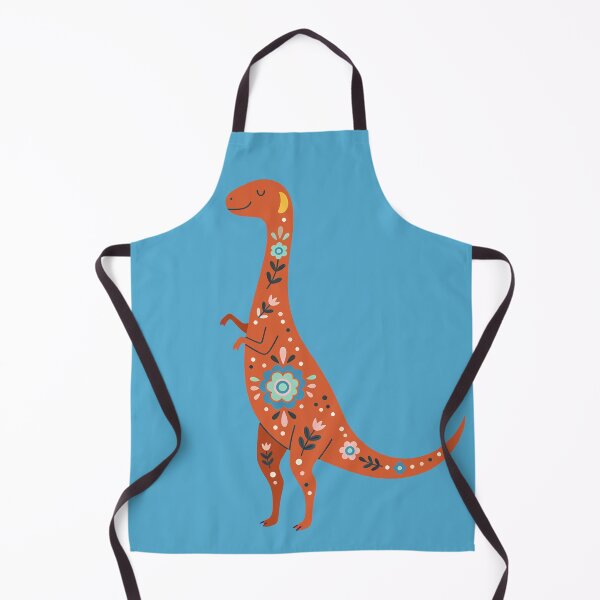 Item preview, Bright Cheerful Folk Art Tyrannosaurus Dinosaur Trex with Decorative Floral Patterns – Scandinavian Folk Art Fusion by heidiannemorris © designed and sold by FOLK ART FUSION by heidiannemorris.