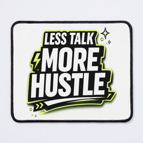 Item preview, Less Talk More Hustle Motivational Design designed and sold by DAXIFY.