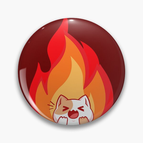 Item preview, Laughing Fire Cat Cartoon Mascot designed and sold by eclipsesprints.