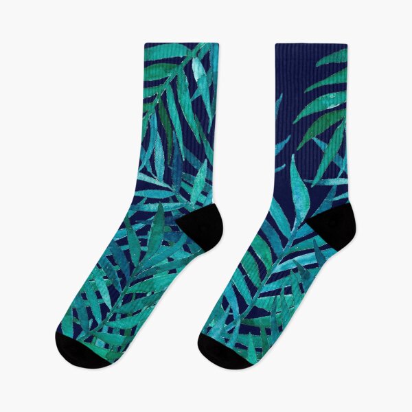Item preview, Watercolor Palm Leaves on Navy designed and sold by micklyn.