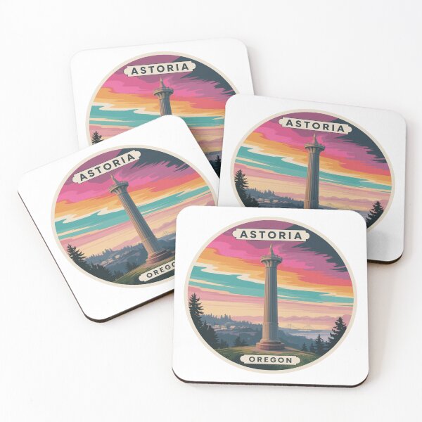 Item preview, Astoria Oregon: Astoria Column Sunset Scenic Badge designed and sold by CircinusStore.