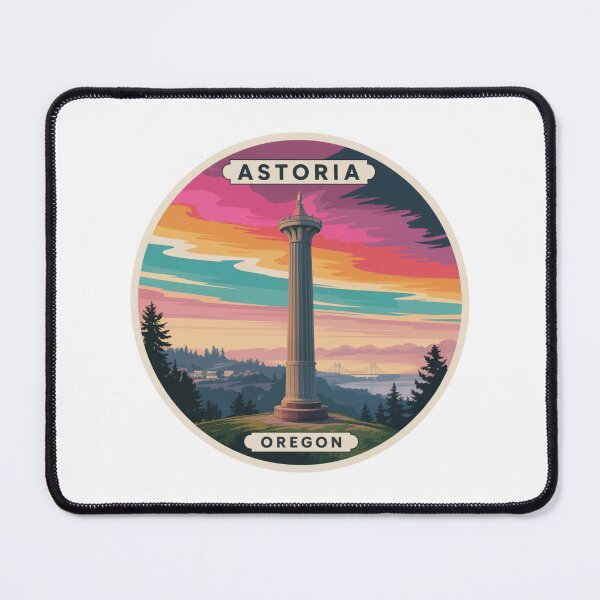 Item preview, Astoria Oregon: Astoria Column Sunset Scenic Badge designed and sold by CircinusStore.