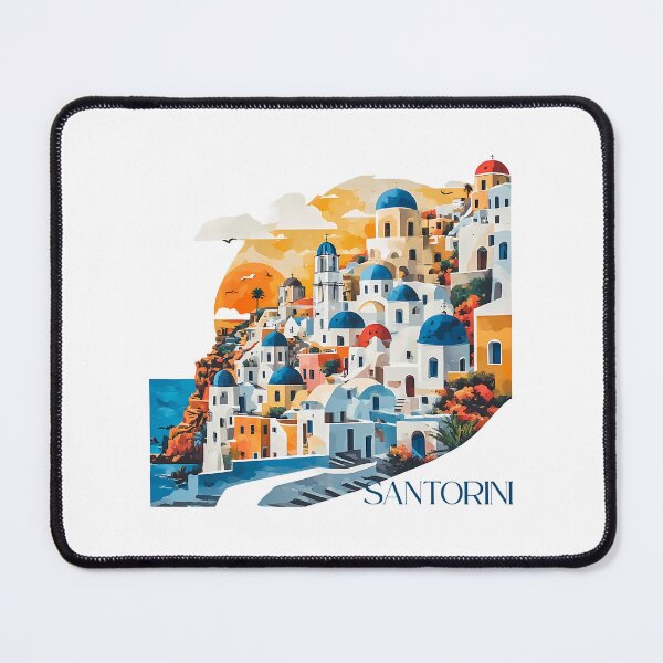 Item preview, Santorini Bauhaus Poster — Geometric Greece Art Print designed and sold by OzzFrequency.