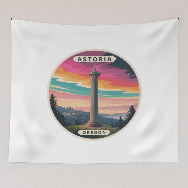 Item preview, Astoria Oregon: Astoria Column Sunset Scenic Badge designed and sold by CircinusStore.