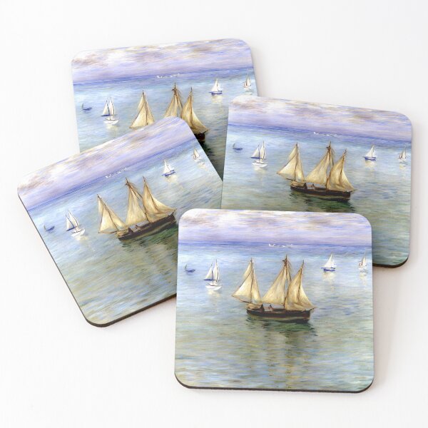 Item preview, Fishing Boats at Pourville designed and sold by artdesignsnow.