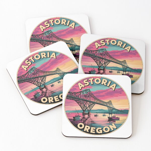 Item preview, Astoria Oregon: Astoria‑Megler Bridge Sunset Badge designed and sold by CircinusStore.