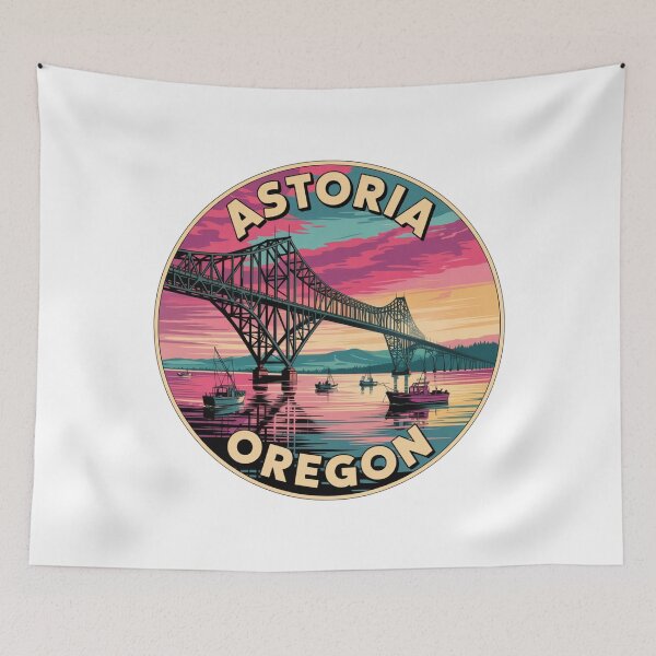 Item preview, Astoria Oregon: Astoria‑Megler Bridge Sunset Badge designed and sold by CircinusStore.