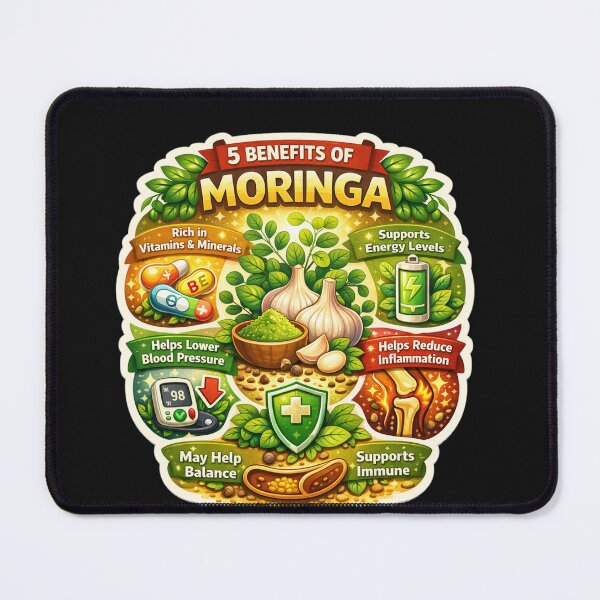Item preview, 5 Benefits of Moringa , Superfood Infographic, Natural Energy & Immune Support Design designed and sold by Right-UR.