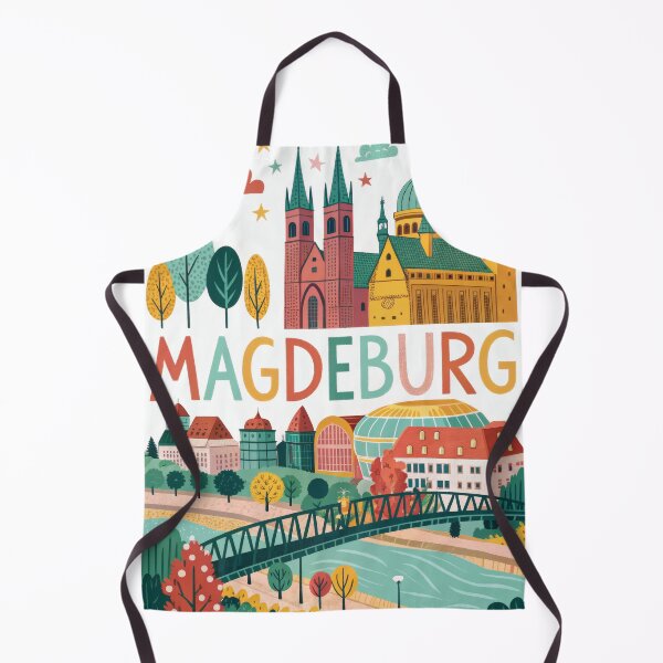 Item preview, Magdeburg Germany Travel Poster | Cathedral & Cityscape Illustration | Colorful European Wall Art designed and sold by Witsprings.