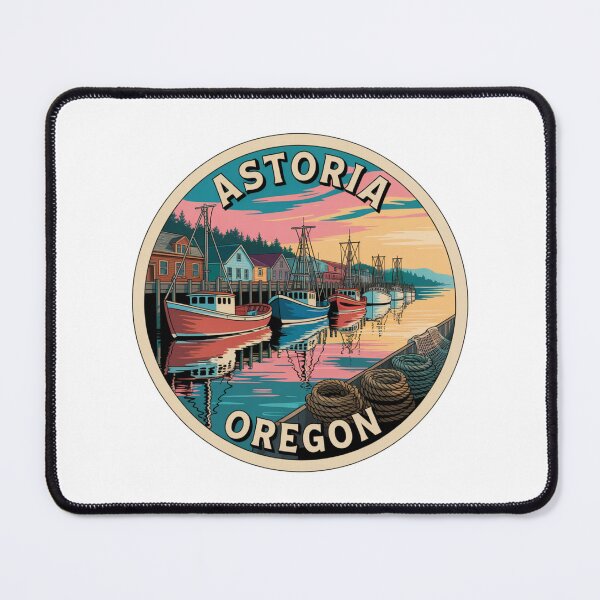 Item preview, Astoria Oregon: Fishing Harbor Sunset Badge designed and sold by CircinusStore.