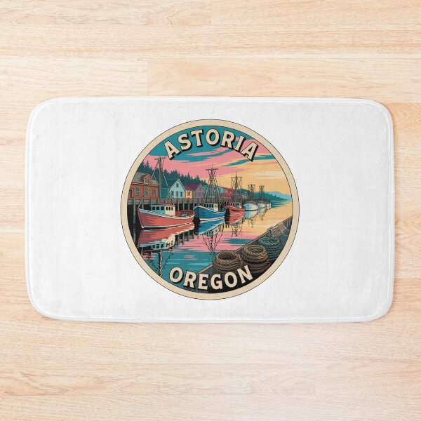 Item preview, Astoria Oregon: Fishing Harbor Sunset Badge designed and sold by CircinusStore.