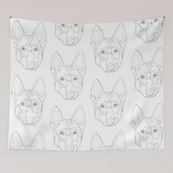 Item preview, N for Northern Inuit Dog part of A to Z Alphabet Line Art Series designed and sold by Mauras-Designs.