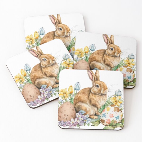 Item preview, Cheerful Easter bunny with colorful eggs, cute Easter bunny in spring garden, charming bunny with festive decorations, Easter bunny with flowers and eggs, joyful bunny with spring elements designed and sold by TetianaYasinska.