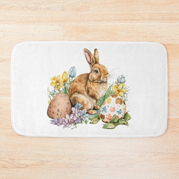 Item preview, Cheerful Easter bunny with colorful eggs, cute Easter bunny in spring garden, charming bunny with festive decorations, Easter bunny with flowers and eggs, joyful bunny with spring elements designed and sold by TetianaYasinska.