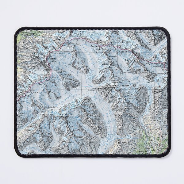 Item preview, Topographic map of the Aletsch Glacier designed and sold by Karol Majewski.