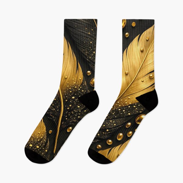Item preview, Black and Gold Feather Luxury Abstract Print designed and sold by Kaleidoscope Print.