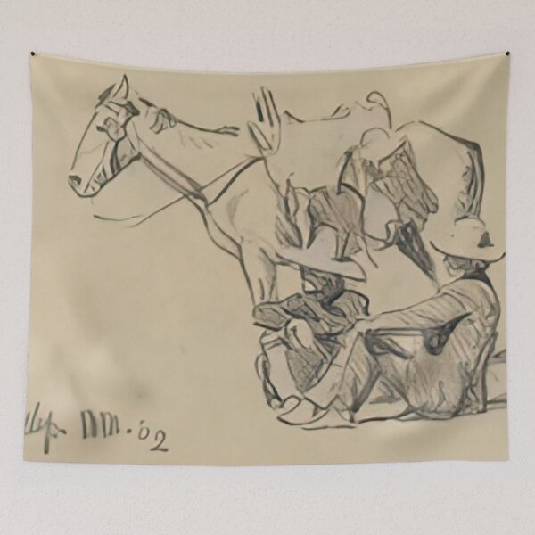 Item preview, New Upload - Maynard Dixon - Best Artist  -  Gallop Indian Figures, 1902 - Maynard Dixon  designed and sold by MirandaZArt.