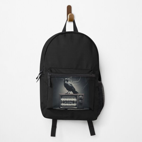 Item preview, No Signal Raven – Surreal Tech Emblem designed and sold by Dogandesighn.