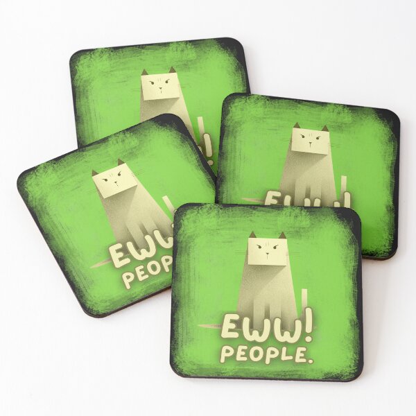 Item preview, Square Cat - Eww! People! designed and sold by The Wheezy Wizard.