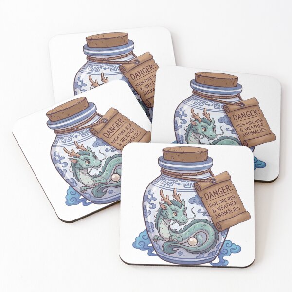 Item preview, Cute Chinese Dragon in Porcelain Jar - Aesthetic Mythology Art designed and sold by MythoWorldddd.