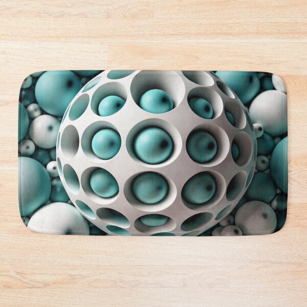 Item preview, Turquoise and White 3D Sphere Abstract Pattern designed and sold by Kaleidoscope Print.