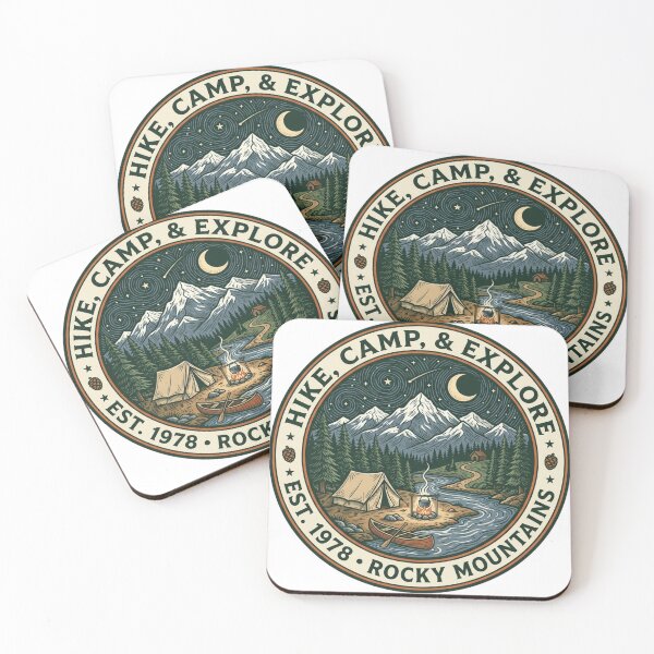 Item preview, Vintage Rocky Mountains Hike Camp Explore Emblem Design designed and sold by EverBranz-stor.