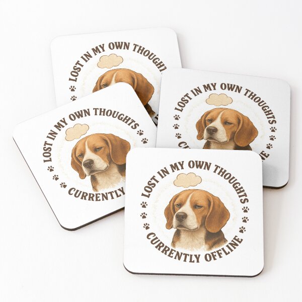Item preview, Lost in My Own Thoughts Beagle Dog Funny Quote designed and sold by OwnYourMood.