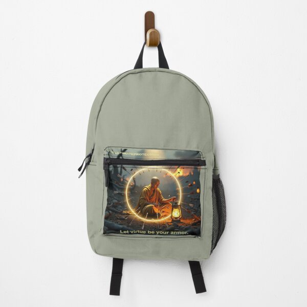 Item preview, The Ultimate Protection — Let Virtue Be Your Armor | Monk in Battlefield Illustration designed and sold by Creative-RE.