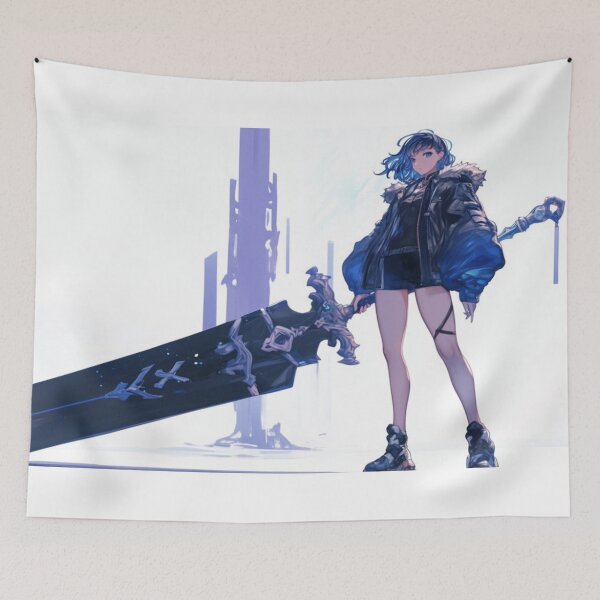 Item preview, Anime Sword Girl – Minimalist Fantasy Warrior designed and sold by EchoWave11.