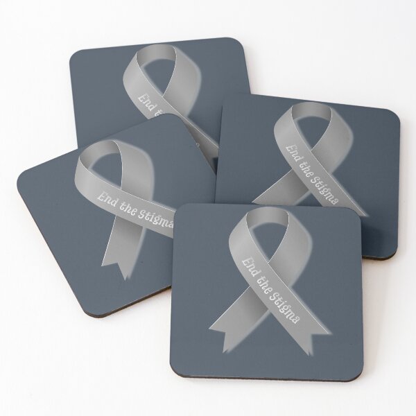 Item preview, End the Stigma Silver Ribbon – Schizophrenia Awareness Message designed and sold by Ivy-Triggs.
