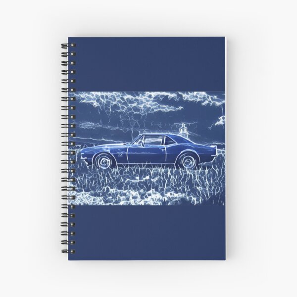 1967 Chevrolet Camaro SS Blue Electric Spiral Notebook