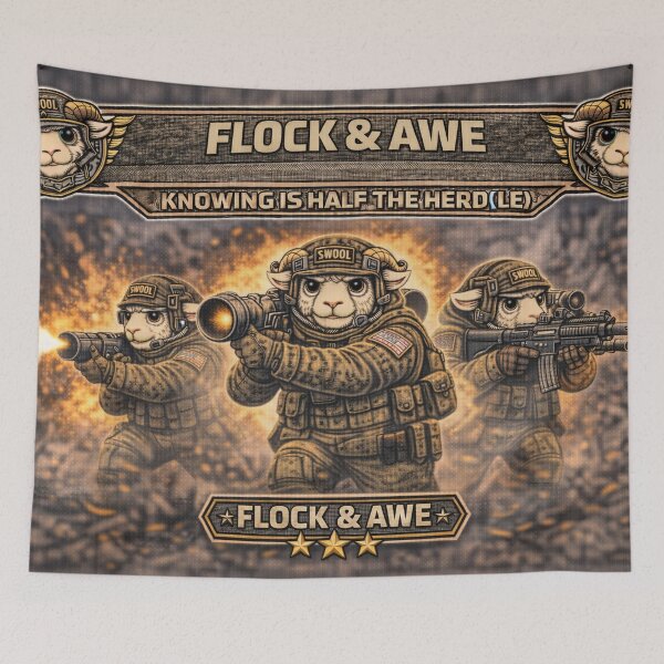 Item preview, Flock & Awe – Sheep-I Joe Heavy Firepower Parody designed and sold by Thpoar.
