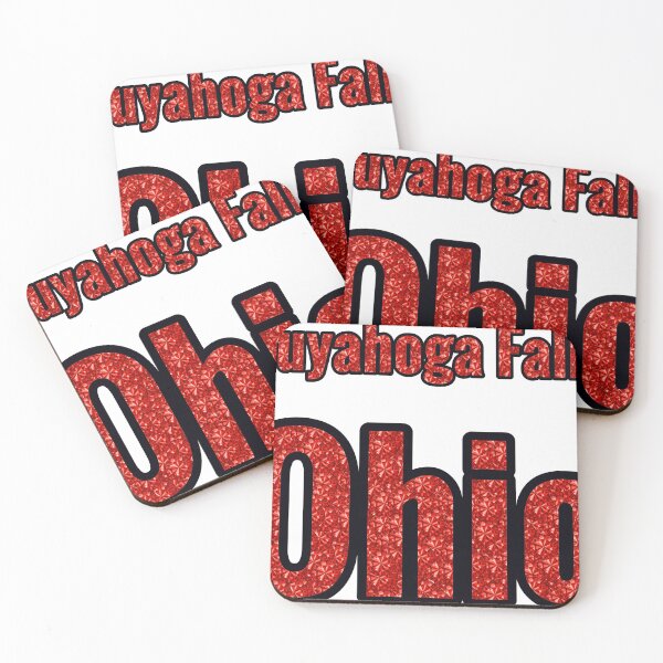 Item preview, Cuyahoga Falls Ohio City Name With Red Rhinestone designed and sold by TheIconSmith.