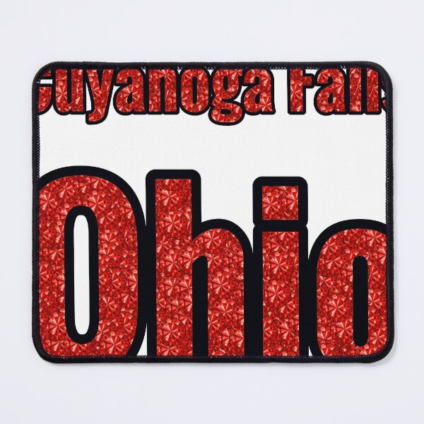 Item preview, Cuyahoga Falls Ohio City Name With Red Rhinestone designed and sold by TheIconSmith.