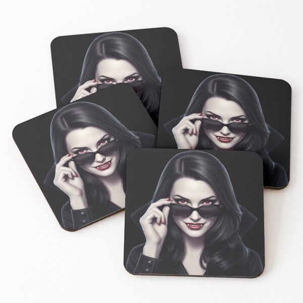 Item preview, Goth Vampire Woman with Sunglasses - Dark Noir Aesthetic designed and sold by Aetherium Studio Artworks.
