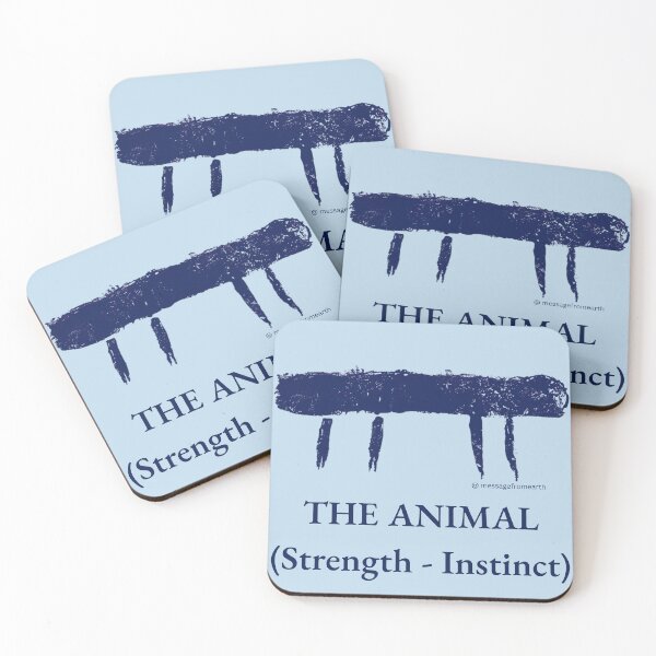Item preview, Animal - Neolithic Cipher - Strength and Instinct - Minimalist T-Shirt - #2 designed and sold by Message from Earth.