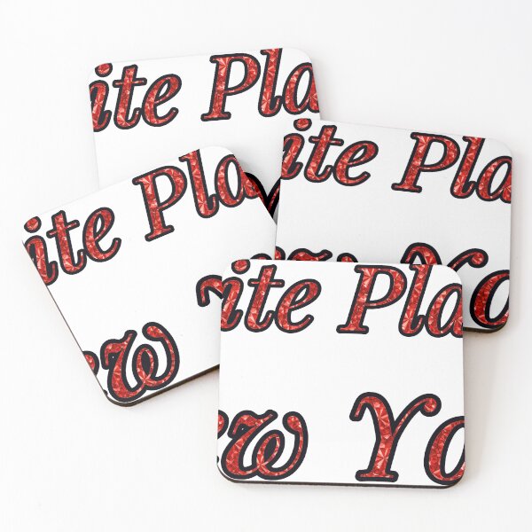 Item preview, White Plains New York City Name With Red Rhinestone designed and sold by TheIconSmith.