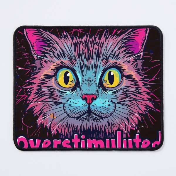 Item preview, T-shirt Overstimulated cat designed and sold by SassyGin.
