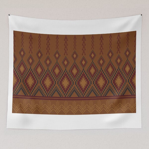 Item preview, Thai traditional textile pattern reimagined in pixel art style designed and sold by Line-Aura.