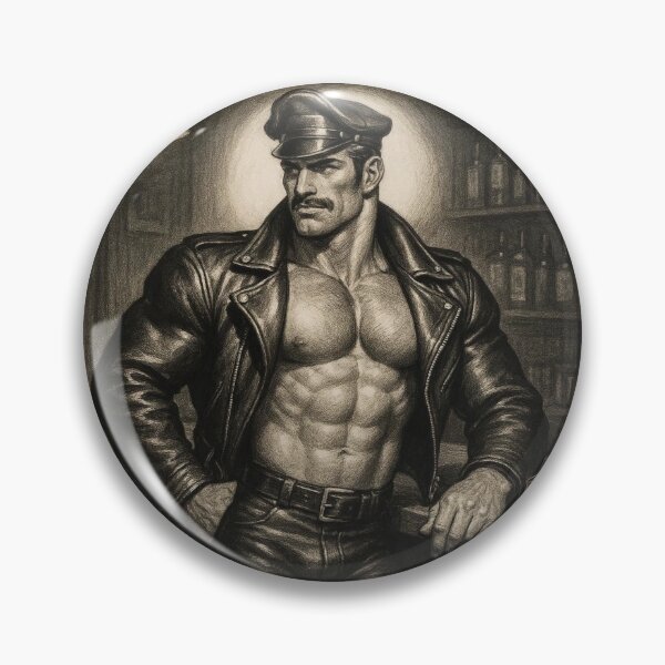 Item preview, Vintage Gay Leather Bar Daddy Defiant Currency Tom of Finland Tribute Gay Pride Graphic Design designed and sold by ItsAKinkThing.