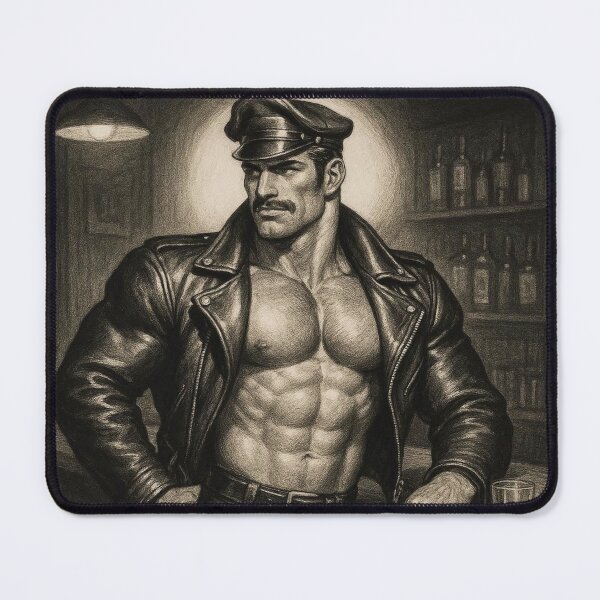 Item preview, Vintage Gay Leather Bar Daddy Defiant Currency Tom of Finland Tribute Gay Pride Graphic Design designed and sold by ItsAKinkThing.