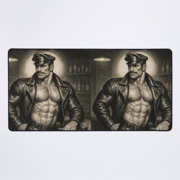Item preview, Vintage Gay Leather Bar Daddy Defiant Currency Tom of Finland Tribute Gay Pride Graphic Design designed and sold by ItsAKinkThing.